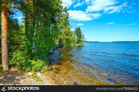 Lake Ruotsalainen summer view (near Hevossaari, Finland).