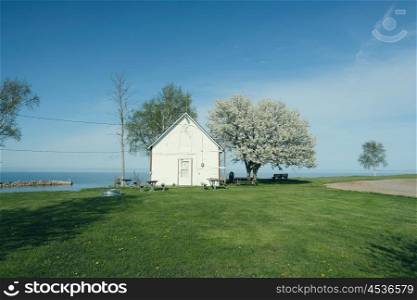 Lake shore at Pointe aux Barques, Lake Huron, Michigan, USA