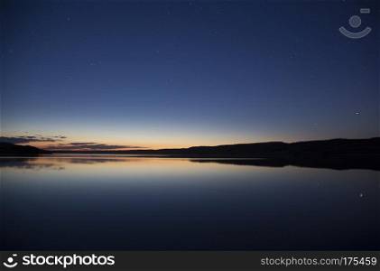 Lake Twilight Night Photo in Saskatchewan Canada