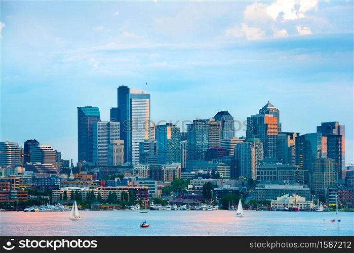 Lake Union and Downtown, Seattle, Washington State, USA