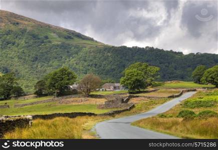 Lakeland farm, the Lake District National Park, Cumbria, England.