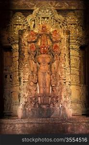 Lakshmi Hindu Goddess Image statue in Devi Jagadamba Temple, Khajuraho, India