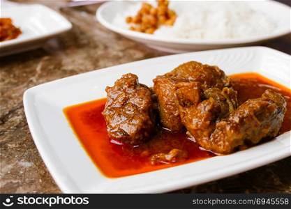 Lamb curry prepared Burmese style, Myanmar traditioanl food