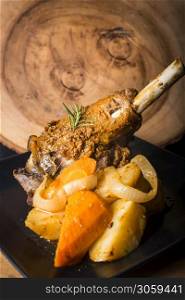 Lamb Kleftico, a famous Greek dish slowly cooked in the oven