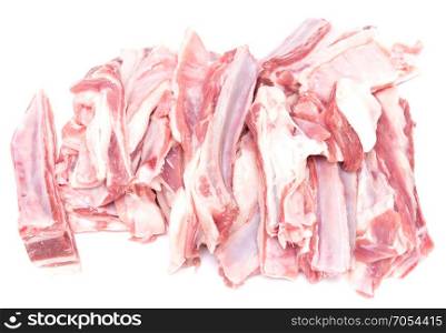 lamb ribs isolated on white background