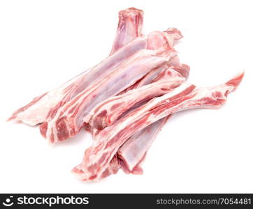 lamb ribs isolated on white background