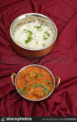 Lamb rogan josh, served with jeera (cumin) rice