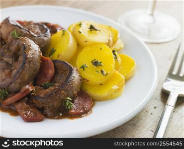 Lambs Kidney Chorizo Sausage and Sherry Sauce