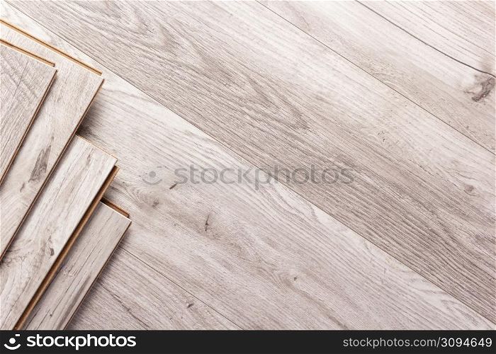 Laminate wood floor background texture. Wooden laminate with copy space