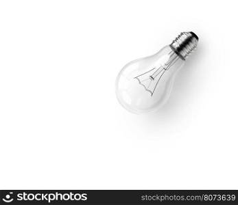 Lamp bulb. 3D illustration. Lamp bulb isolated on white background. 3D illustration