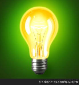 Lamp bulb. 3D illustration. Lamp bulb on clean background. 3D illustration