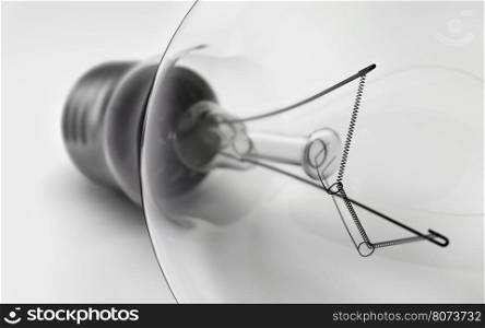 Lamp bulb. 3D illustration. Lamp bulb on white background. 3D illustration