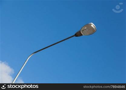 Lamp public electricity. During sunny clear skies. Turn on the light poles to light during the night.
