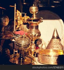 Lamp shop in moroccan market
