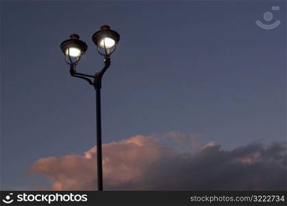 Lamppost at Twilight with Clouds