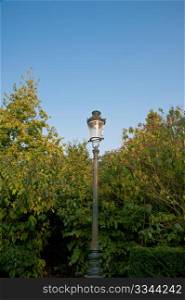Lamppost in Bruges park, Belgium