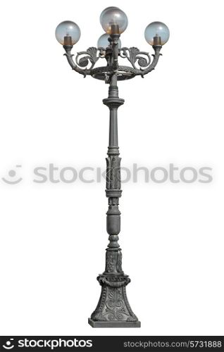 Lamppost isolated on a white background