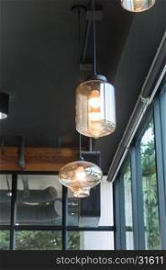Lamps decorated in coffee shop, stock photo