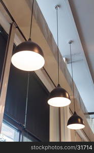 Lamps decorated in coffee shop, stock photo