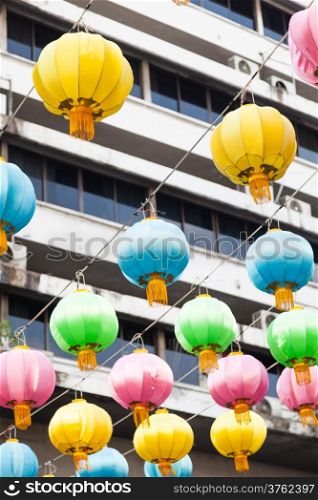 Lamps lantern lanterns to celebrate the Chinese New Year. Lamp colorful variety of colors.