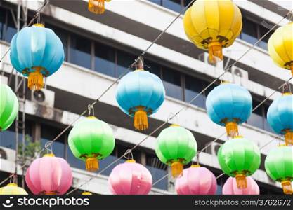 Lamps lantern lanterns to celebrate the Chinese New Year. Lamp colorful variety of colors.