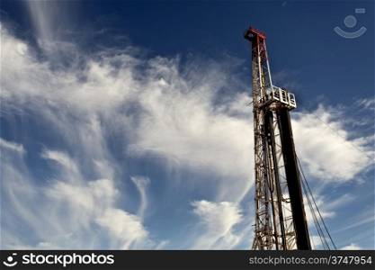 Land Drilling Rig and Cloudy Sky
