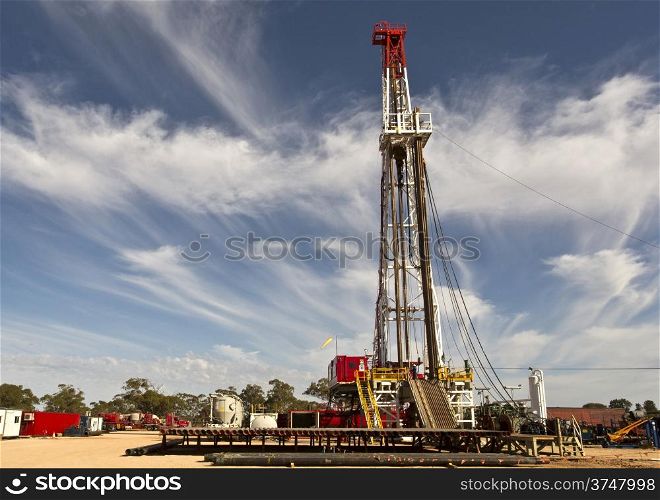 Land Drilling Rig and Cloudy Sky