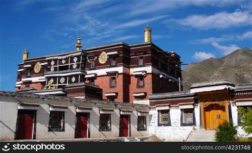 Landmark of a historic Tibetan lamasery in South Gansu,China
