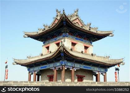 Landmark of the famous ancient city wall of Xian, China
