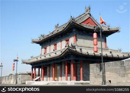 Landmark of the famous ancient city wall of Xian, China