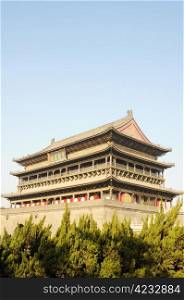Landmark of the famous ancient Drum Tower in Xian China