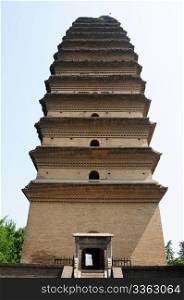 Landmark of the famous ancient pagoda in Xian China