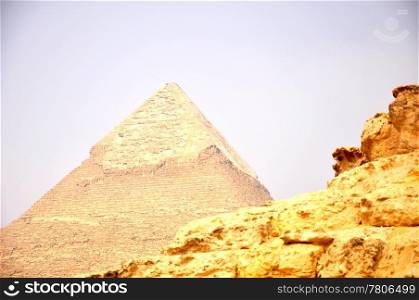 Landmark of the historic Pyramid Giza in Cairo Egypt