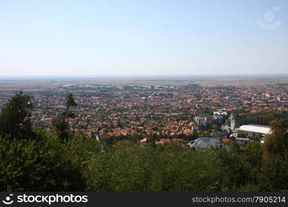 Landscape and cityscape of Vrsac in Serbia