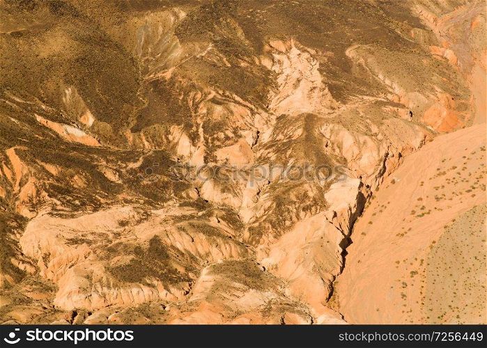 landscape and nature concept - aerial view of grand canyon mountains from helicopter. aerial view of grand canyon from helicopter