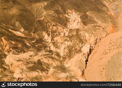landscape and nature concept - aerial view of grand canyon mountains from helicopter. aerial view of grand canyon from helicopter