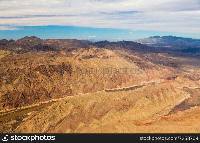 landscape and nature concept - view of grand canyon cliffs and colorado river. view of grand canyon cliffs and colorado river