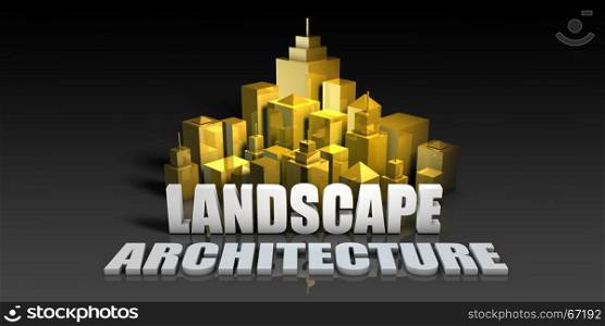 Landscape Architecture Industry Business Concept with Buildings Background. Landscape Architecture
