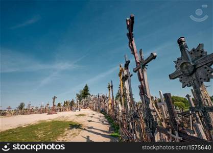 Landscape around Hill of Crosses (Kryziu Kalnas) in Siauliai, Lithuania