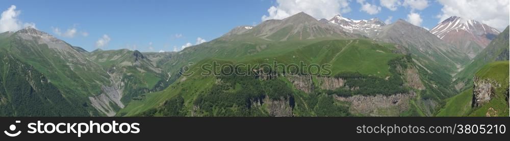Landscape around the Cross pass, Caucasus Mountains, Georgia