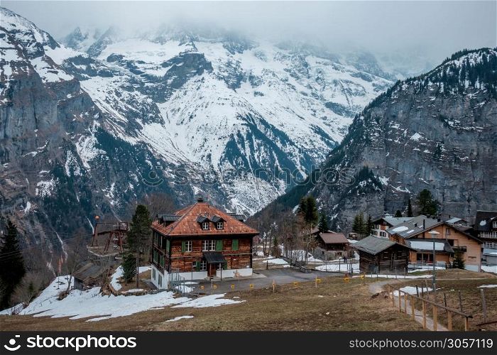 Landscape around the village of Murren (Murren), Switzerland