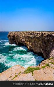 landscape at Sagres. Portugal. Atlantic ocean . Algarve