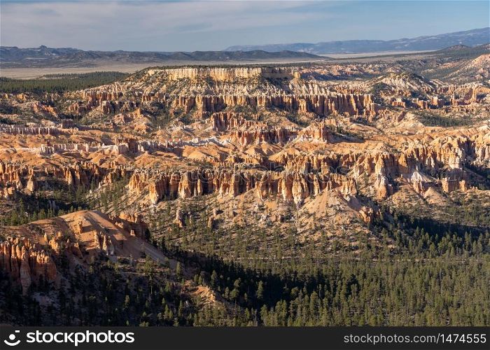Landscape Hoodoos in Bryce Canyon National Park viewpoint in Utah United States. USA American National Park Landscape travel destinations and tourism concept.
