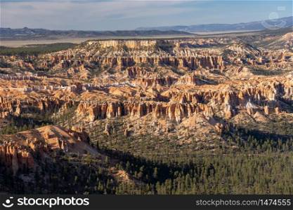Landscape Hoodoos in Bryce Canyon National Park viewpoint in Utah United States. USA American National Park Landscape travel destinations and tourism concept.