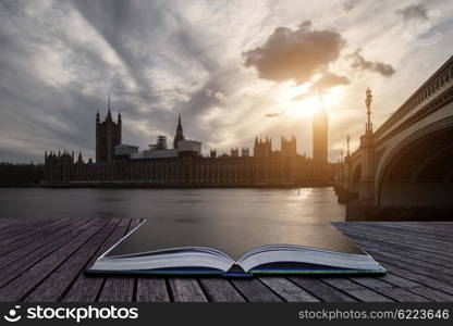 Landscape image of Big Ben and Houses of Parliament in Westminster London.