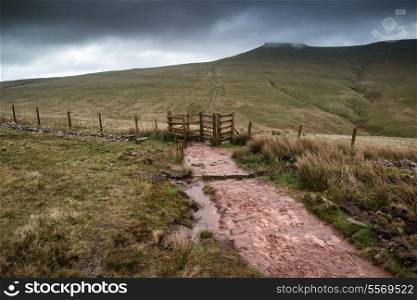 Landscape image of Corn Du peak in Brecon Beacons mountain range