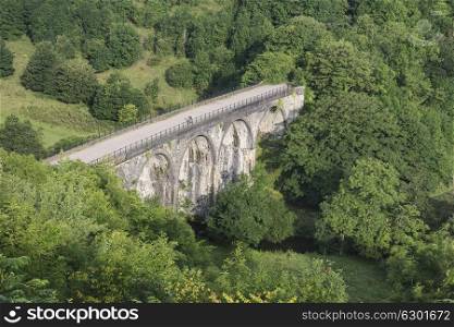Landscape image of Headstone Viaduct and Monsal Head in Peak District in Summer