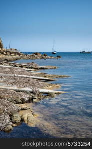 Landscape image of old Mediteranean fishing village