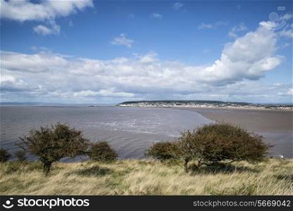 Landscape image of Weston-Super-Mare seen from sea cliffs