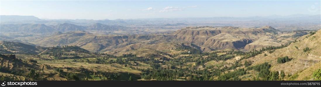 Landscape in Amhara province close to Lalibela, Ethiopia, Africa